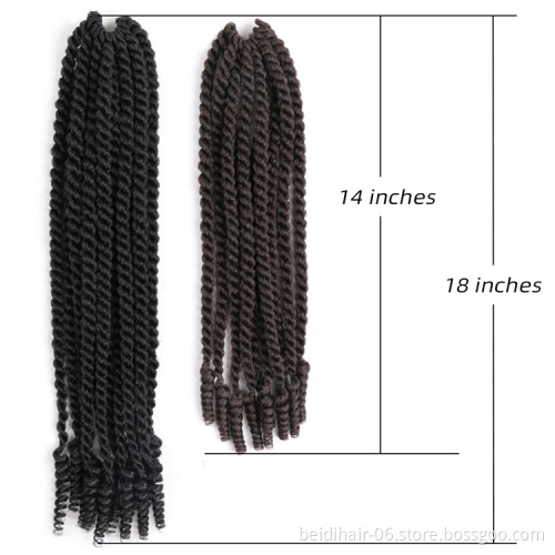14 18 inch Curly Tips Hand Twisted Kinky Twist Soft Senegal Braids with Coily Ends